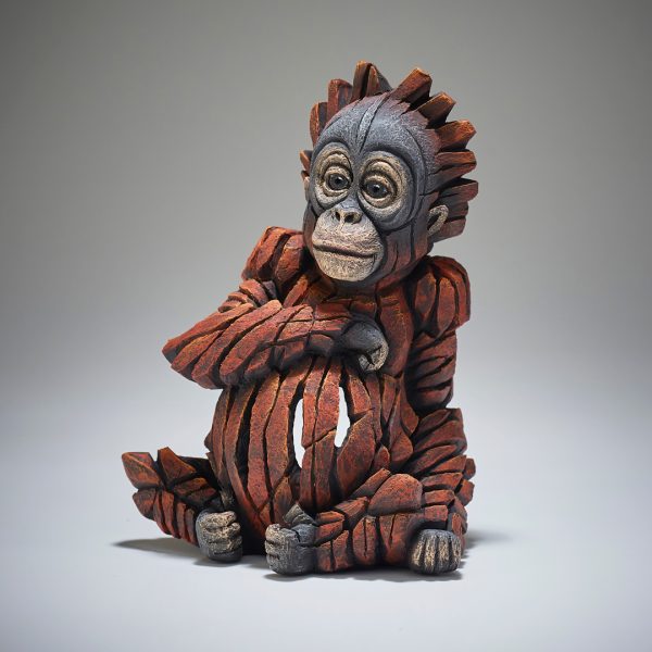 Edge Carved Baby Orangutan Scuplture