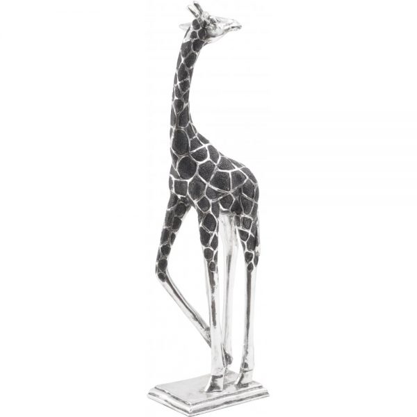 Black & Silver Giraffe Head Backwards Figure