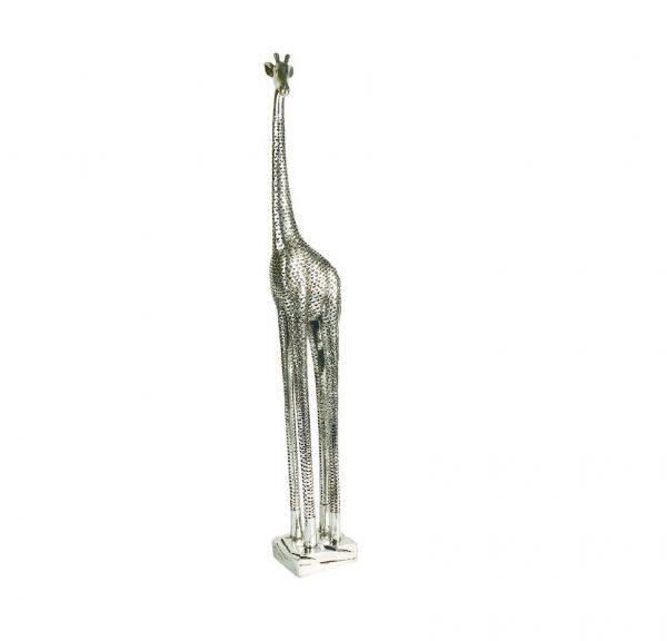 Small Silver Giraffe Figure