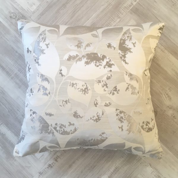 White and Silver Leafy Cushion