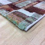 Rug with Rust, Green, Cream & Orange Squares