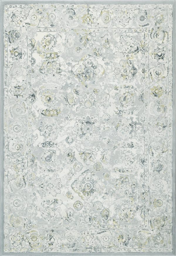 Faded Traditional patterned rug predominantly grey