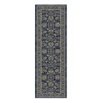 Tradional Patterned Navy & Gold Rug Runner