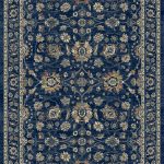 A traditional patterned rug predominantly blue in colour