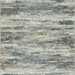 Modern rug with a blend of blue Grey Creams Golds and Rust