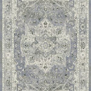 Traditional design rug with Greys and silver the main colours