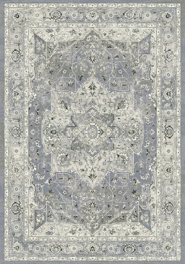 Traditional design rug with Greys and silver the main colours