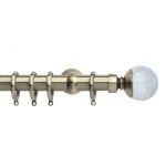 Brass Metal Curtain Pole with Cracked Glass Finial