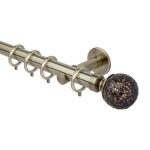 Brass Metal Curtain Pole with Bronze Mosaic Finial