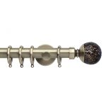 Brass Metal Curtain Pole with Bronze Mosaic Finial