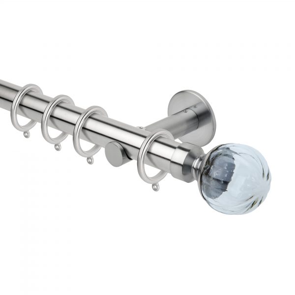 Stainless Steel Metal Curtain Pole with Glass Ball Finial