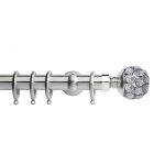 Stainless Steel Curtain Pole with Crystal Finial