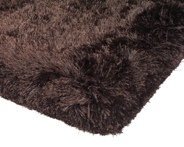 Heavy weight shaggy rug in a strong dark chocolate colour