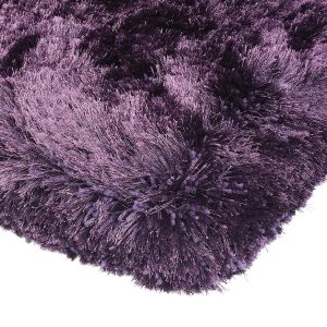 Heavy weight shaggy rug in a strong purple