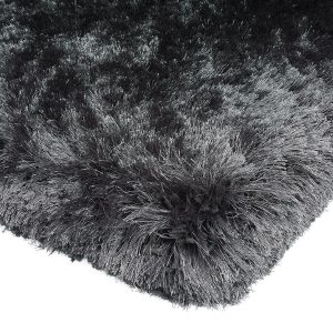 Heavy weight shaggy rug in a strong slate/dark grey colour