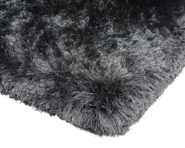 Heavy weight shaggy rug in a strong slate/dark grey colour