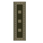 Tradional Patterned Black & Gold Rug Runner