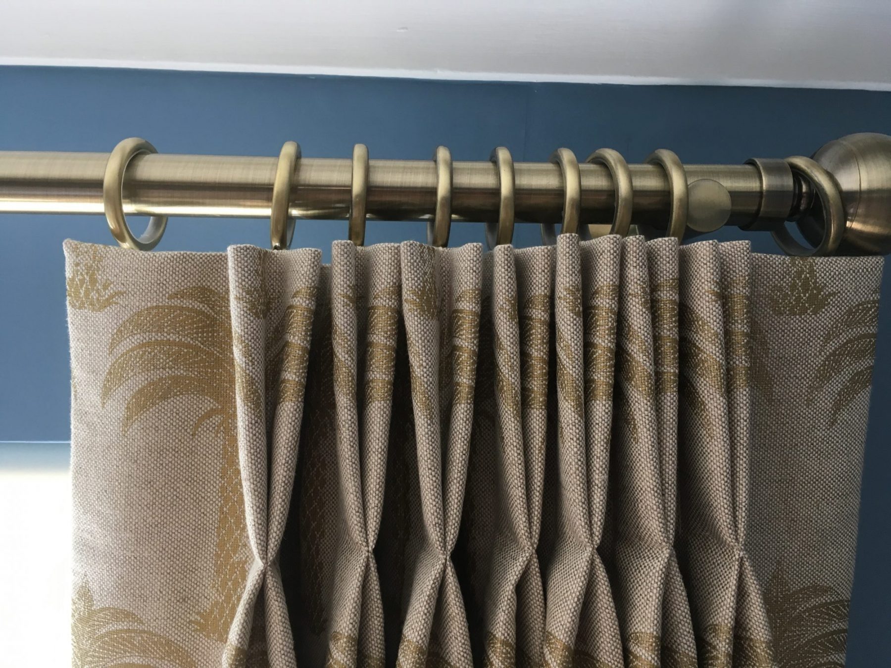 Barnaby Gates Gold Pineapple Linen Curtains