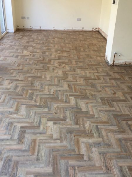 Luxury Vinyl Tile Herringbone Floor