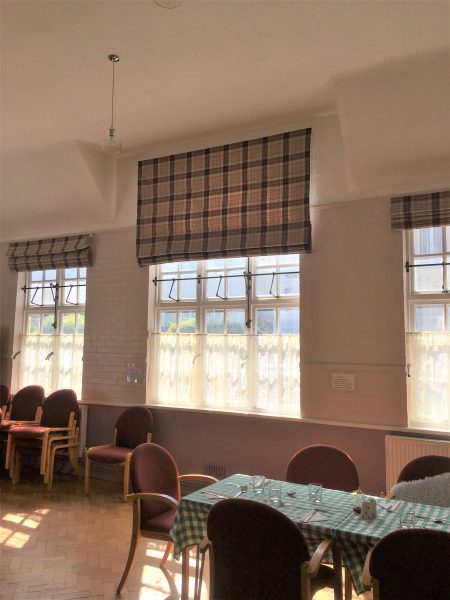 Large Checked Roman Blinds