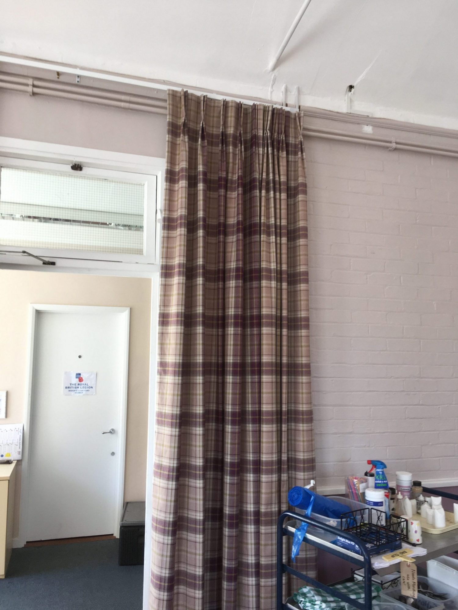 Tartan Checked Curtain with Double Pinch Pleat Heading