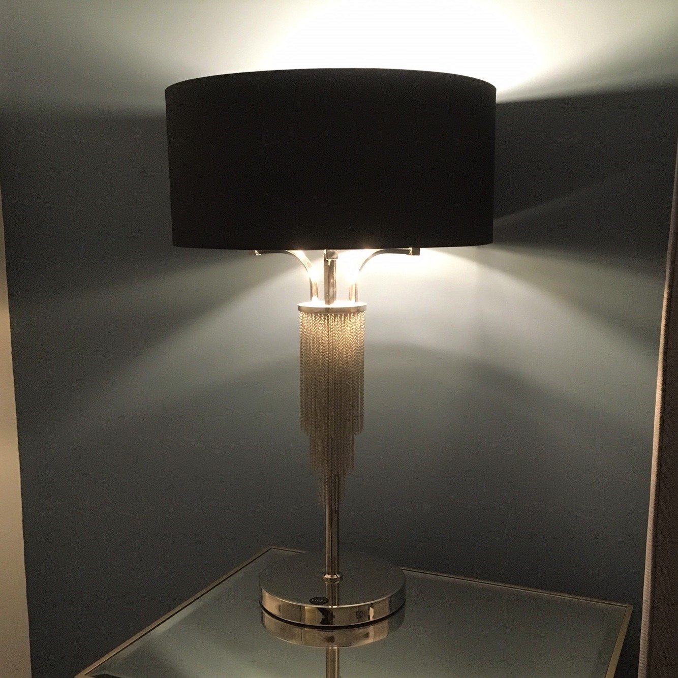 Black and Chrome Art Deco Lamp