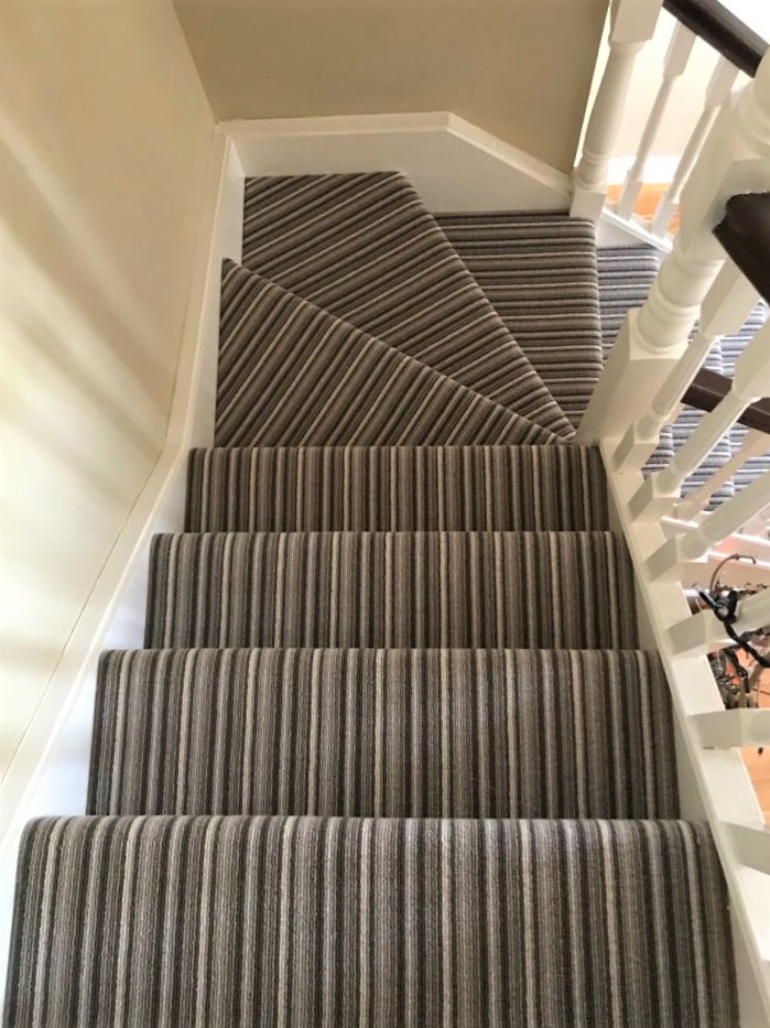 Crucial Trading Taupe Grey and Cream Stair Carpet