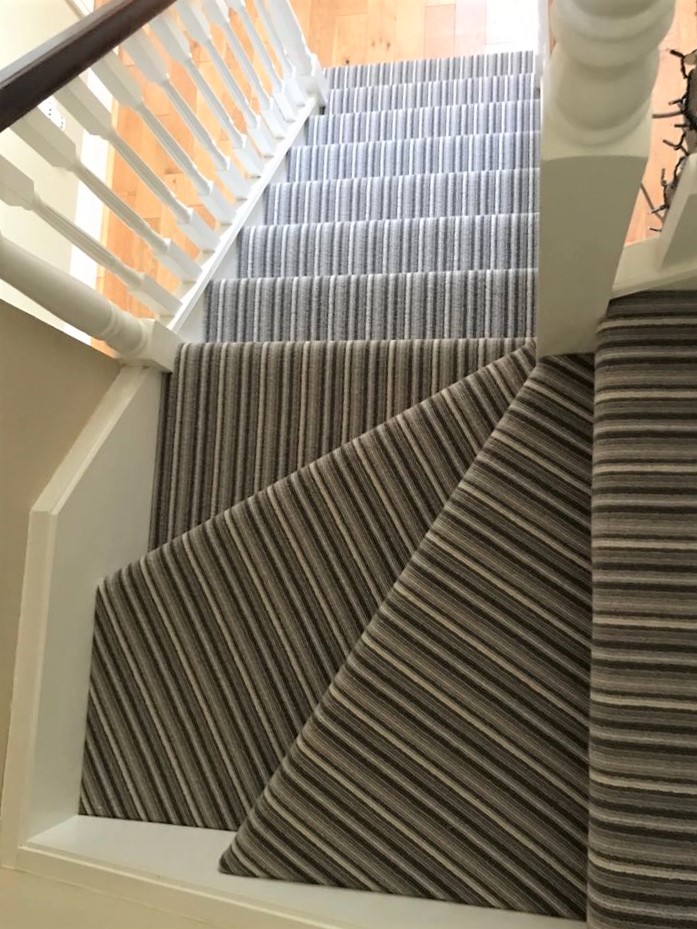 Crucial Trading Taupe Grey and Cream Stair Carpet