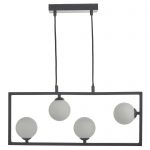 Black Cage Light with Frosted Glass Balls