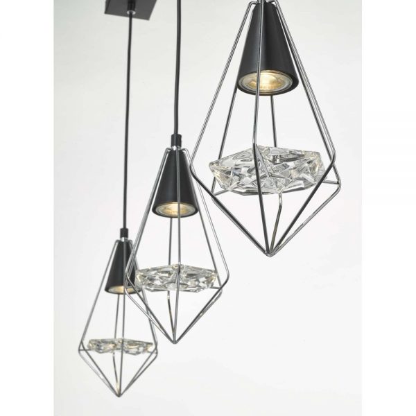 Quirky Metal Cage Light with Glass Discs