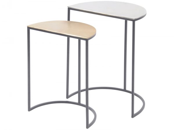 Gold & Silver Nest of 2 Tables