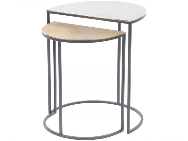 Gold & Silver Nest of 2 Tables