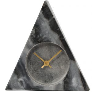 Grey Marble Triangular Clock