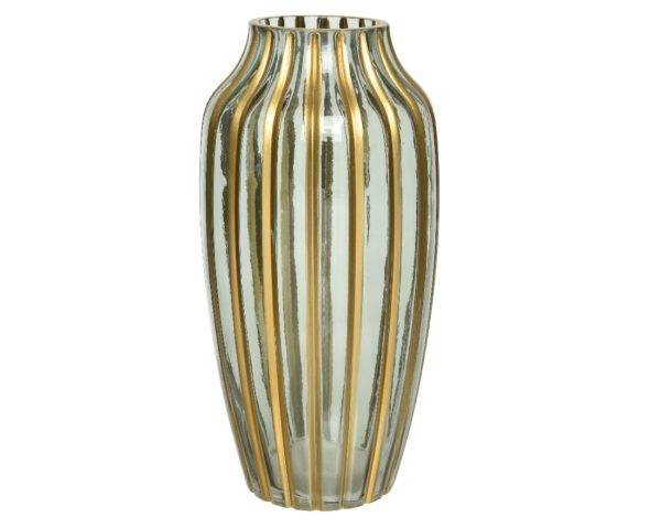Tall Gold Stripe Vase