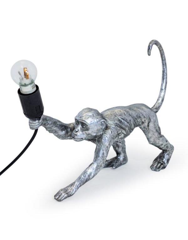 Silver Crawling Monkey Lamp