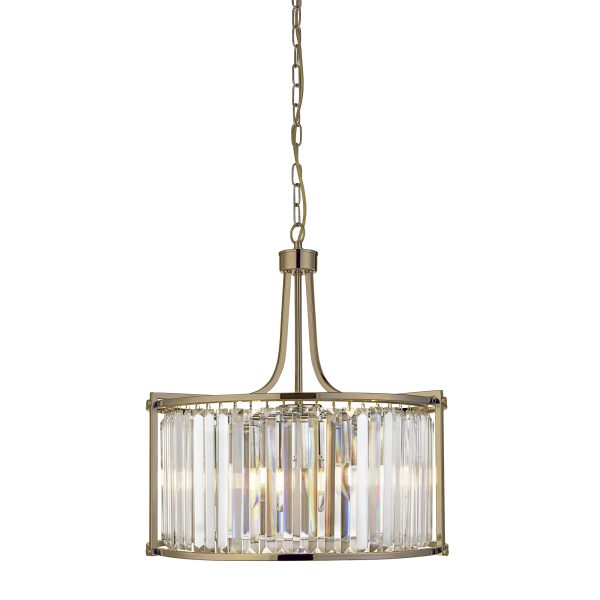 Undara 5 Light Drum Pendant Antique Brass